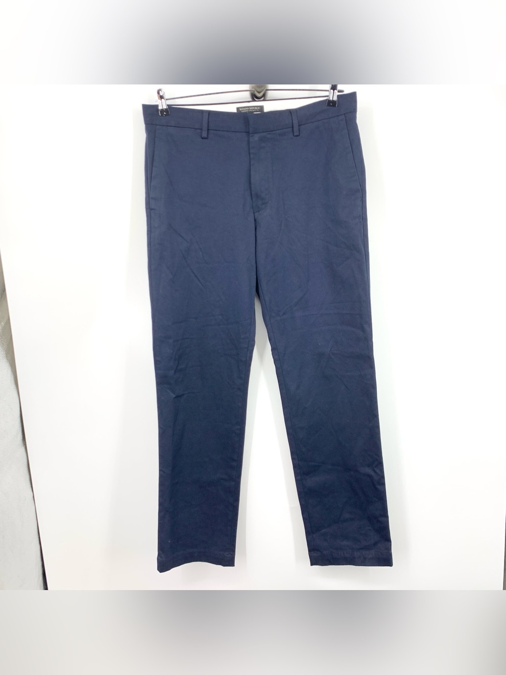 Banana Republic Men Size 34 x 32 Pants Navy Blue Emerson Straight Chinos Stretch